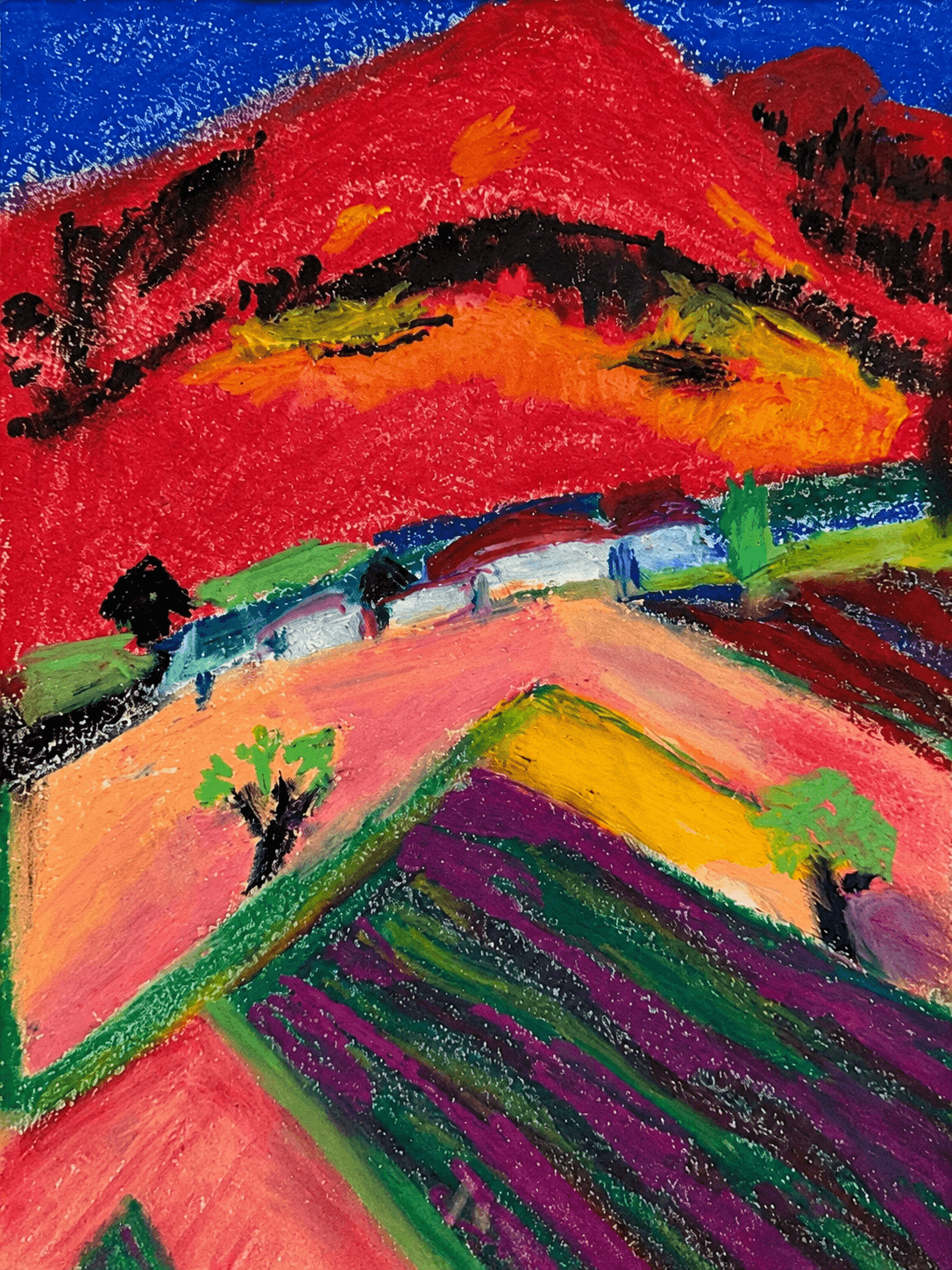 Crimson mountain landscape