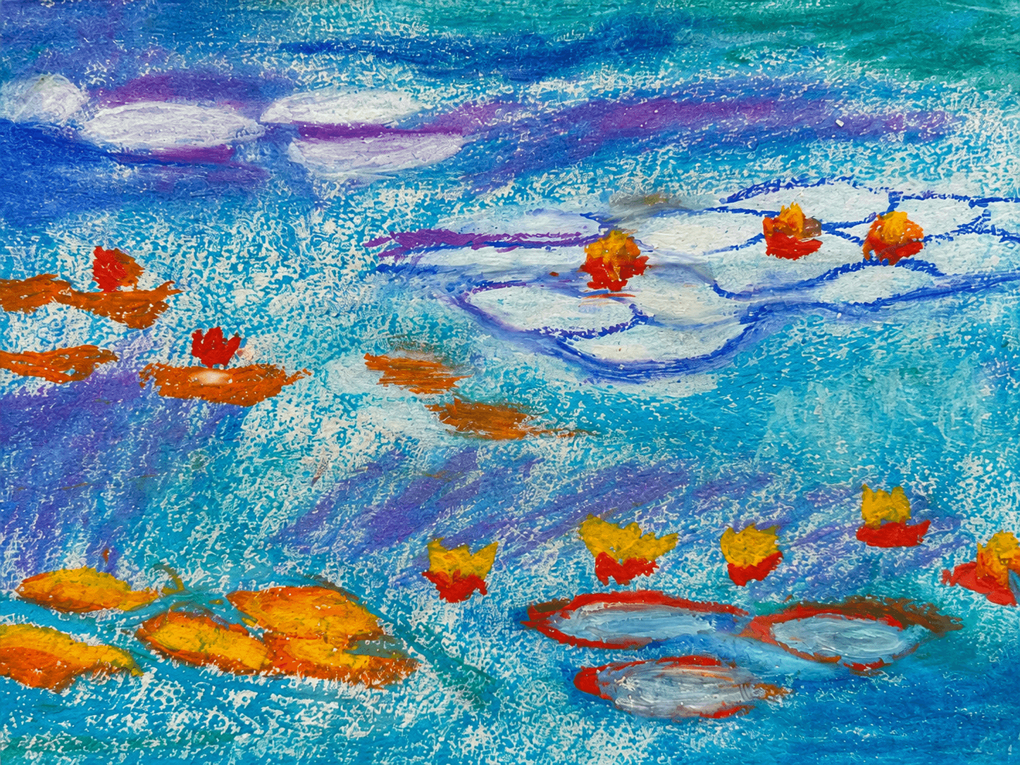 Floating leaves and flowers