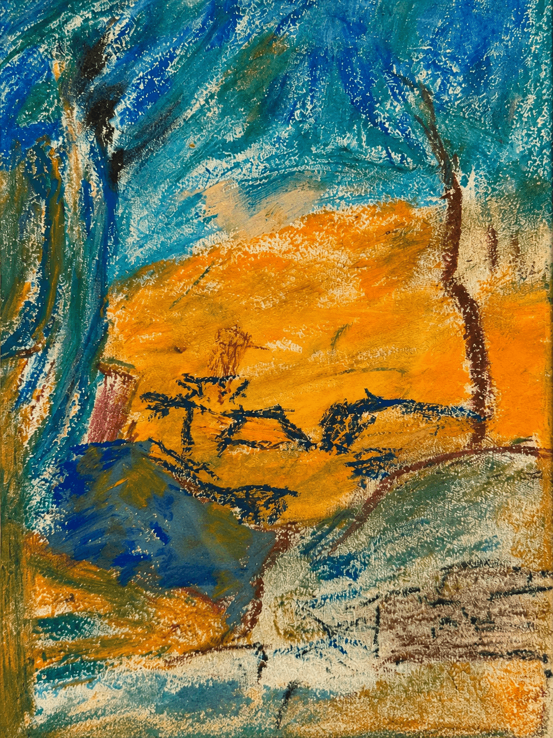 Autumn trees by water