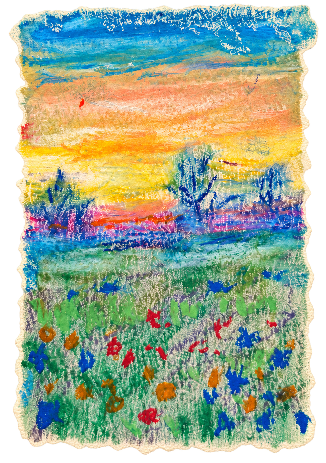Flower field landscape