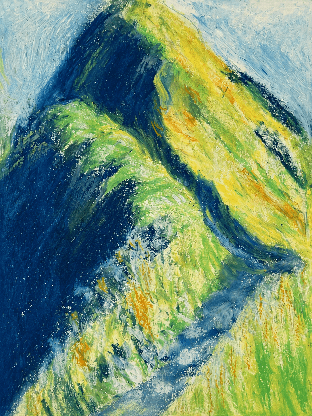 Abstract green and blue landscape