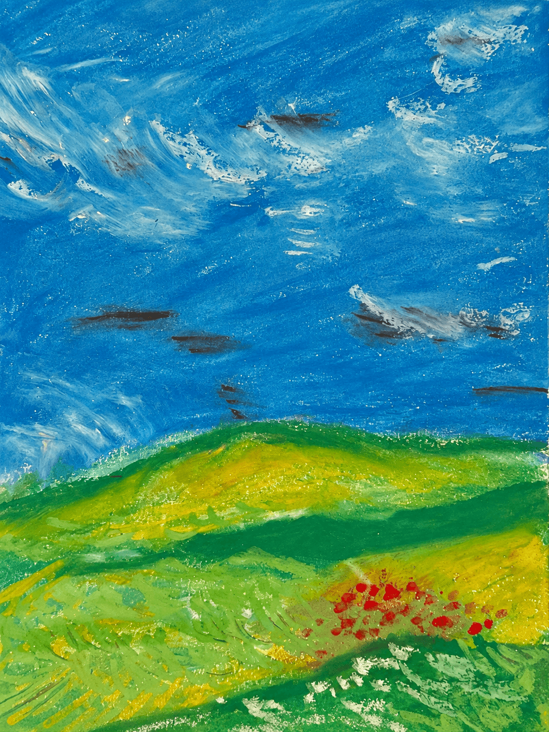 Blue green coastal landscape