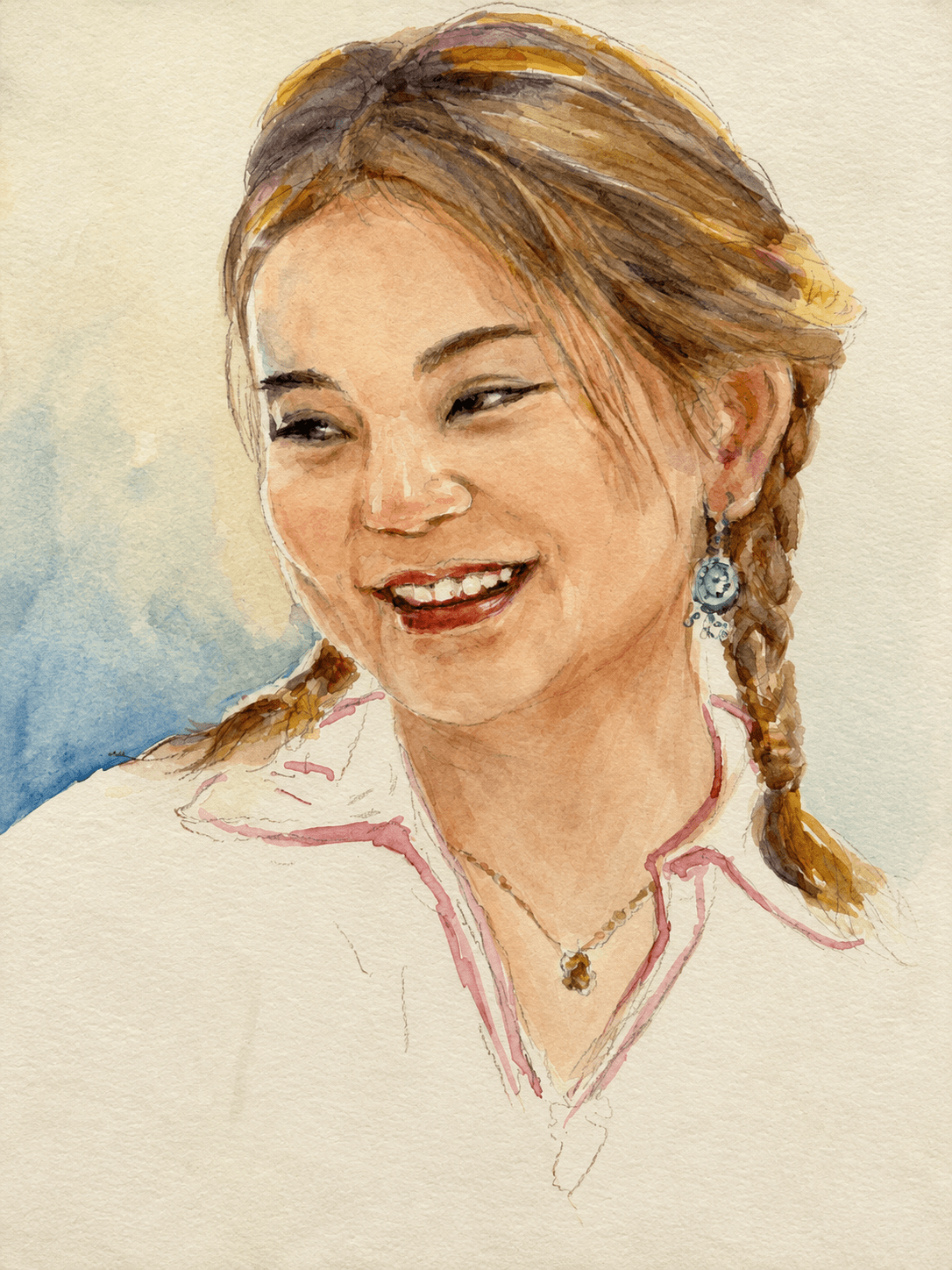 Smiling woman with a braid