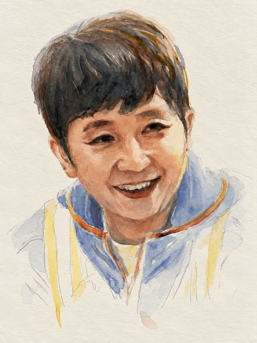 Smiling short-haired portrait
